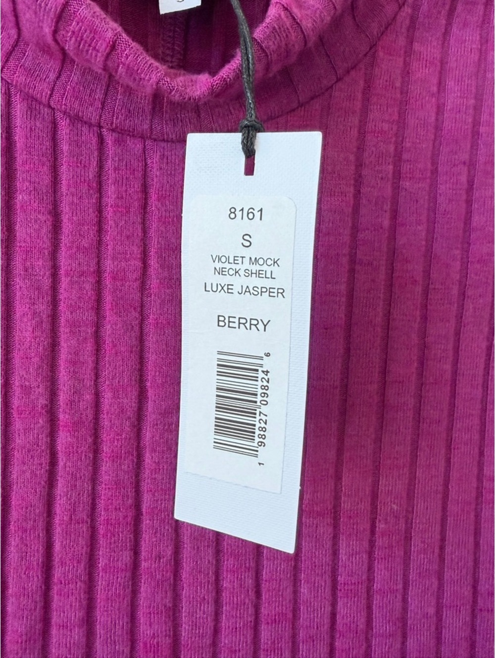 Michael Stars Violet Mock Neck Shell Berry Size Small Ribbed Colorful - Picture 4 of 7